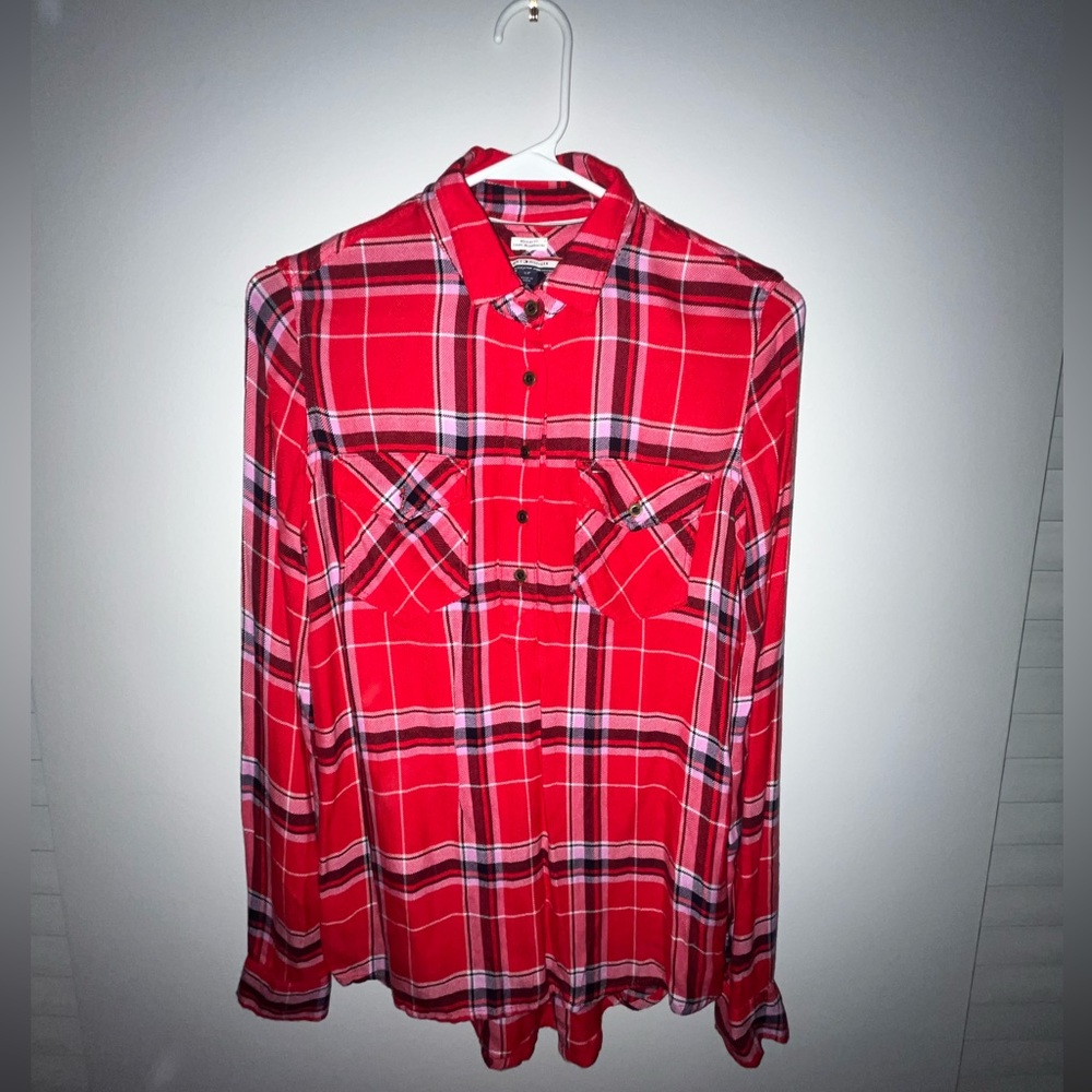 Tommy Hilfiger Relaxed Fit Popover Plaid Shirt